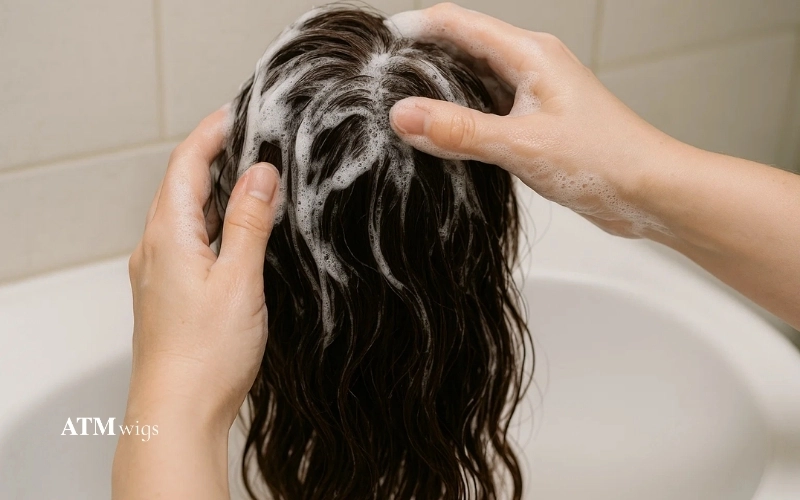 Lavaggio di una parrucca sintetica con shampoo senza solfati Lavaggio di una parrucca sintetica con shampoo senza solfati