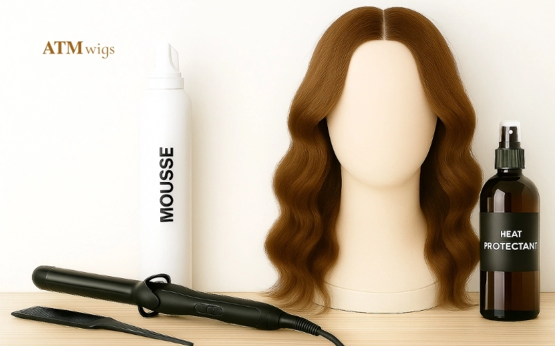 Tools for curling a human hair wig Tools for curling a human hair wig