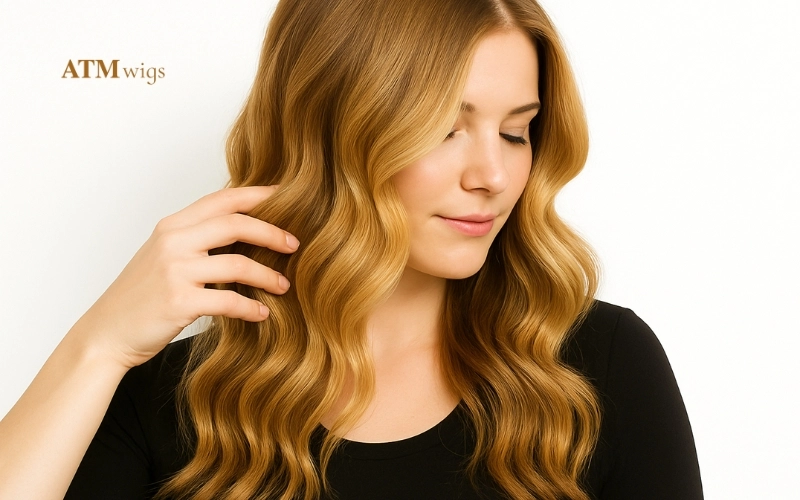 Finger styling curls on human hair wig Finger styling curls on human hair wig