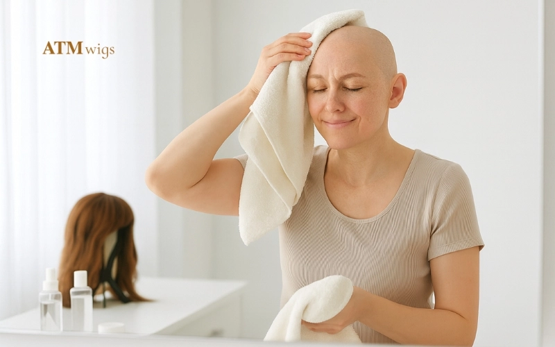 Cleaning scalp after removing wig Cleaning scalp after removing wig