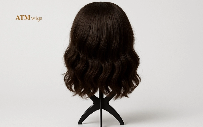 Storing wig on stand or in satin bag Storing wig on stand or in satin bag