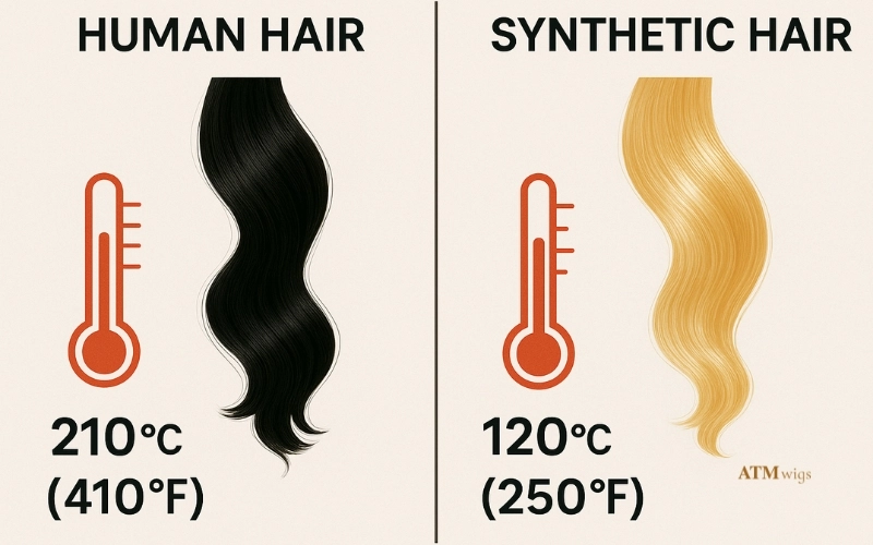 Heat tolerance chart for human hair vs synthetic wigs Heat tolerance chart for human hair vs synthetic wigs