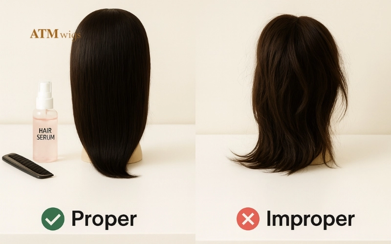 Wig care comparison: maintained vs neglected Wig care comparison: maintained vs neglected