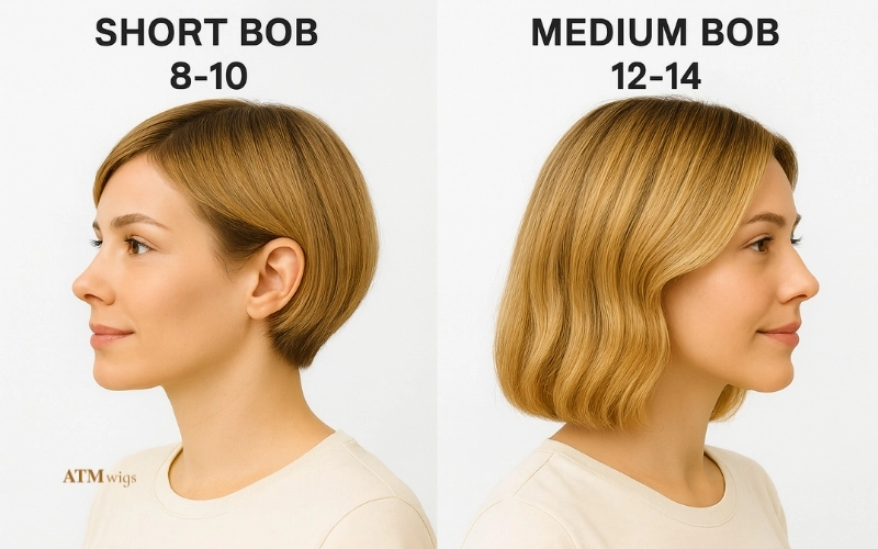 Short vs medium bob wig length Short vs medium bob wig length