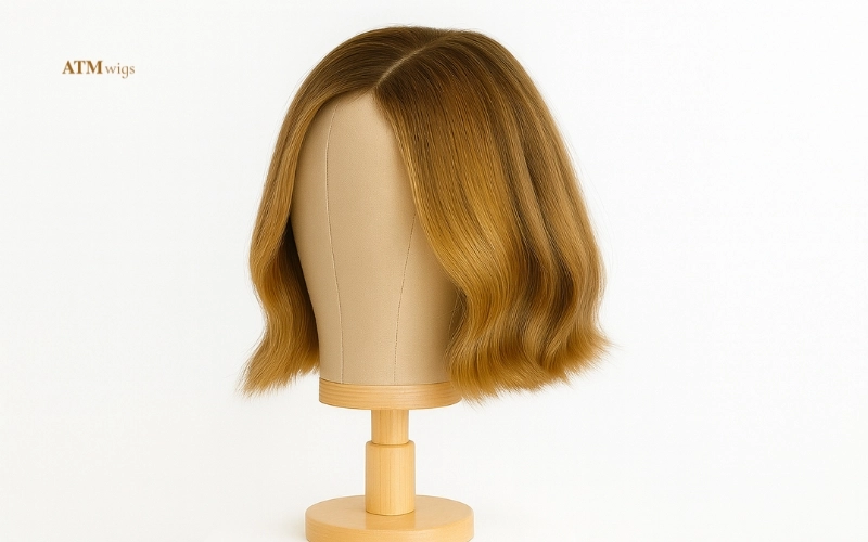 Air drying Bob's wig on a stand Air drying Bob's wig on a stand