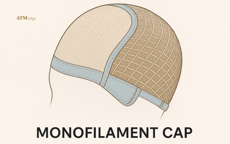 Monofilament wig cap construction Monofilament wig cap construction