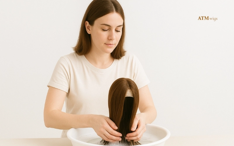 Wash a full hand tied human hair wig Wash a full hand tied human hair wig