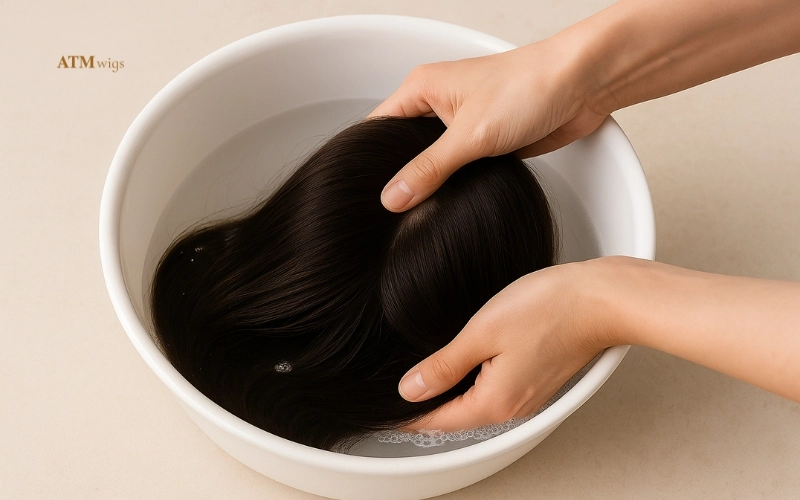 Washing silk top human hair wig gently Washing silk top human hair wig gently