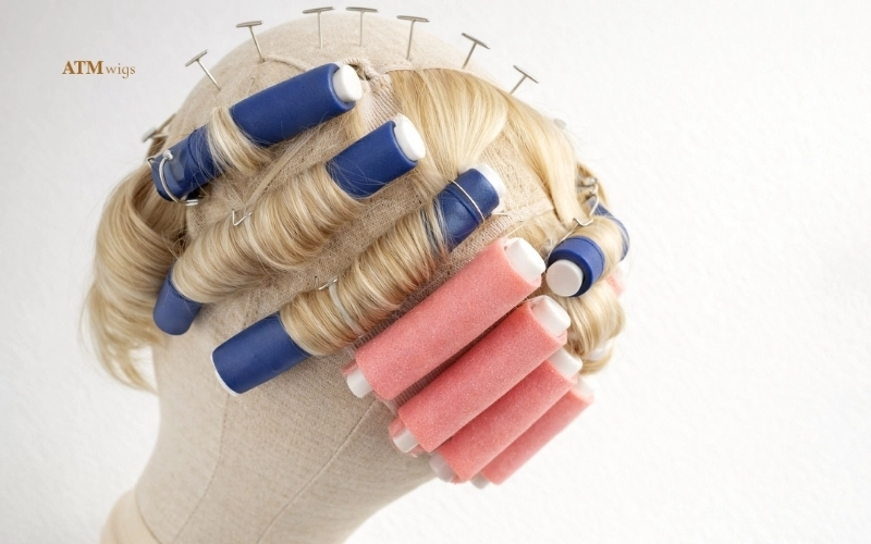 Heatless roller set to curl a synthetic wig safely Heatless roller set to curl a synthetic wig safely