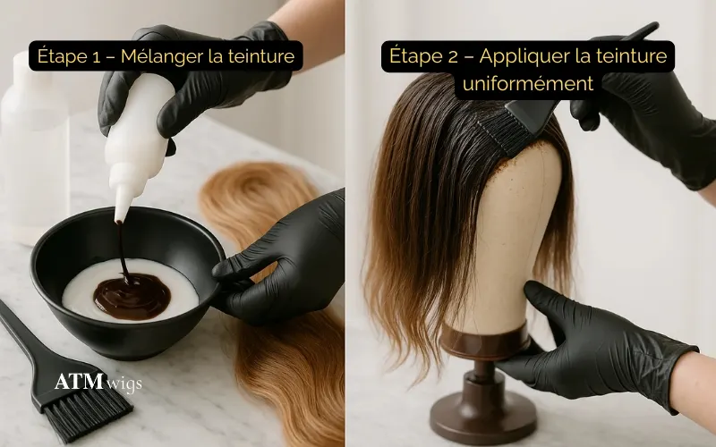 Préparer la coloration et l’appliquer uniformément Préparer la coloration et l’appliquer uniformément