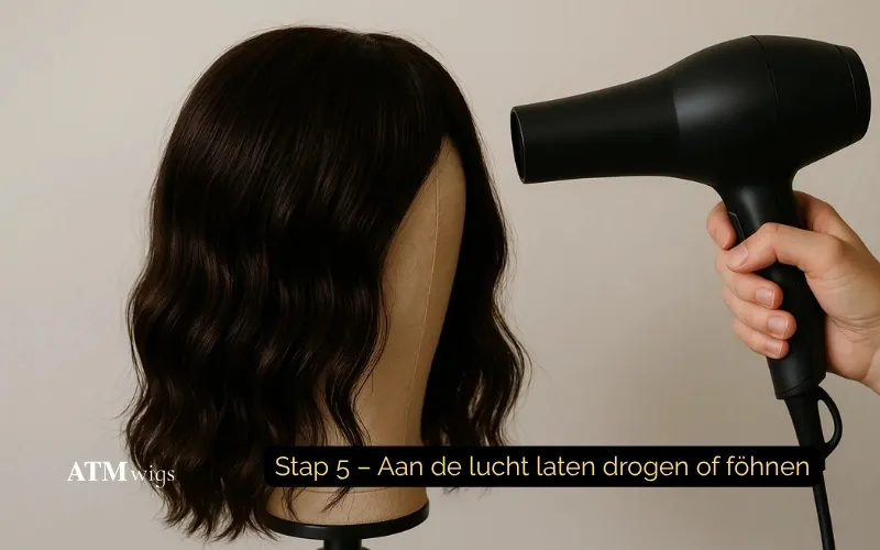 Aan de lucht drogen of föhnen Aan de lucht drogen of föhnen