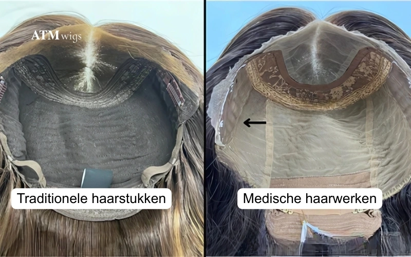 Traditionele pruik vs medische pruik Traditionele pruik vs medische pruik