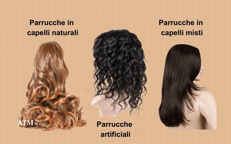 Parrucche in capelli umani, sintetiche e in fibra mista per la perdita di capelli di origine medica Parrucche in capelli umani, sintetiche e in fibra mista per la perdita di capelli di origine medica
