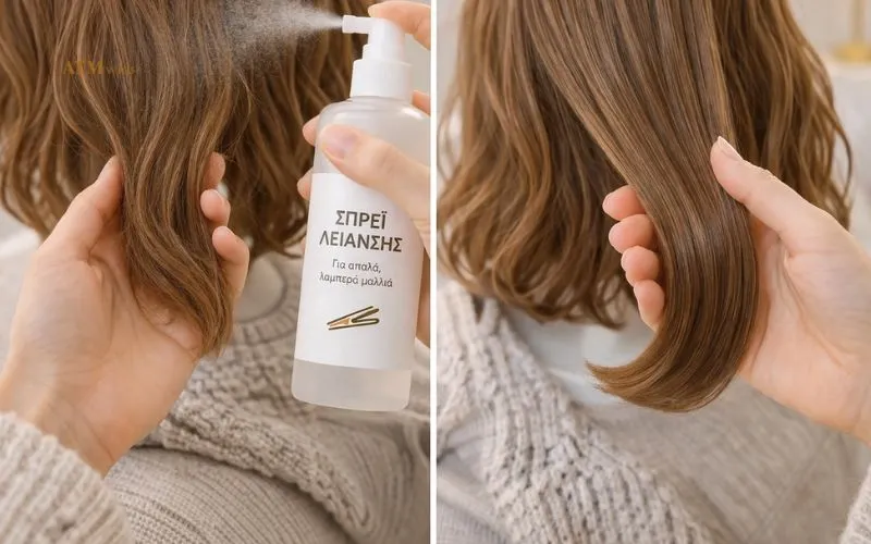 Smoothing spray που μειώνει το φριζάρισμα στις συνθετικές ίνες της περούκας Smoothing spray που μειώνει το φριζάρισμα στις συνθετικές ίνες της περούκας