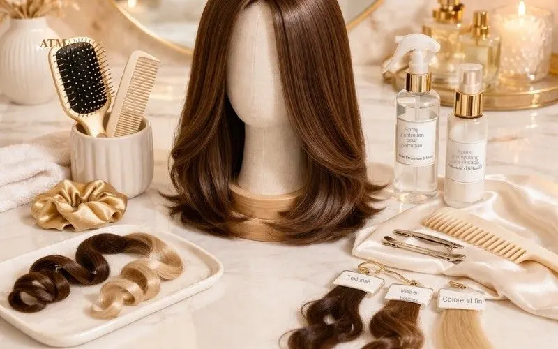 comment la fibre d’une perruque synthétique est fabriquée, avec texture finale, boucles et mèches lisses comment la fibre d’une perruque synthétique est fabriquée, avec texture finale, boucles et mèches lisses