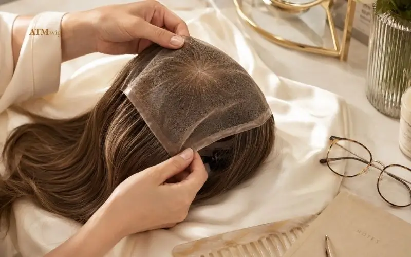 Inspecting monofilament wig quality and cap construction for durability Inspecting monofilament wig quality and cap construction for durability