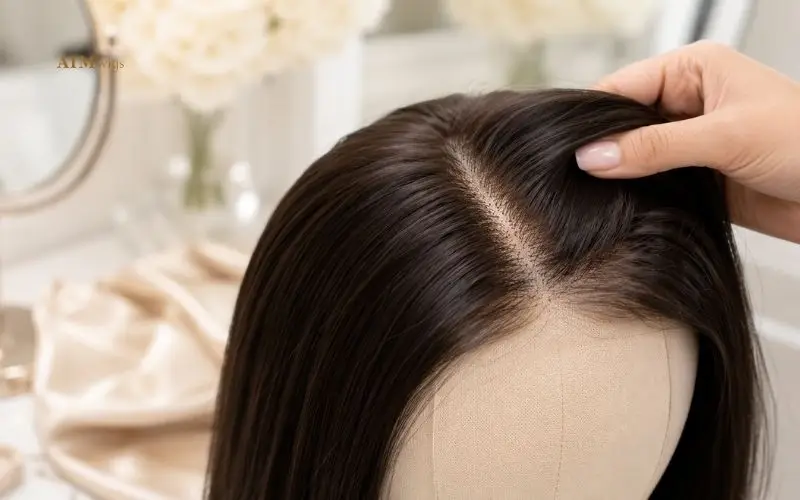 Construcción de una peluca silk top con una raya natural de efecto cuero cabelludo Construcción de una peluca silk top con una raya natural de efecto cuero cabelludo