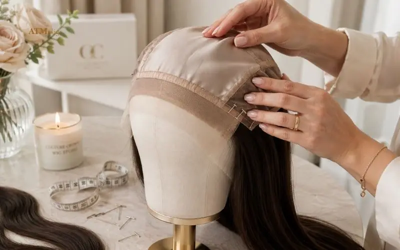 Fabricación de una peluca silk top mediante una construcción de gorro por capas Fabricación de una peluca silk top mediante una construcción de gorro por capas