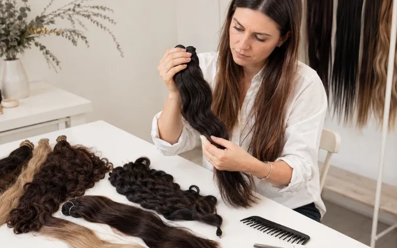 Human hair quality inspection for premium hand tied wig production cost Human hair quality inspection for premium hand tied wig production cost