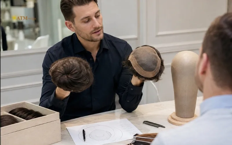 Principal diferencia entre toupees stock prefabricados y toupees custom fabricados bajo pedido Principal diferencia entre toupees stock prefabricados y toupees custom fabricados bajo pedido