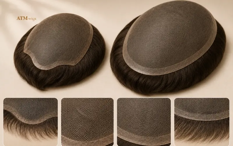 Toupee and hair system bases compared by size, construction and coverage Toupee and hair system bases compared by size, construction and coverage